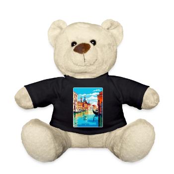 Venice Italy Vintage Travel Poster WPA Souvenir - Teddy Bear - black - Front