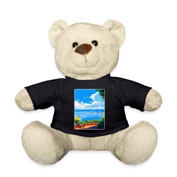 Lac de Bracciano Italie Affiche de voyage vintage WPA Art - Nounours - noir - Devant