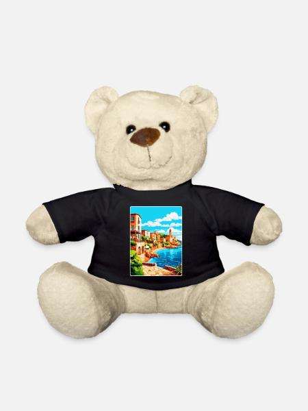 Costa Brava Espagne Affiche de voyage vintage souvenir - Nounours - noir