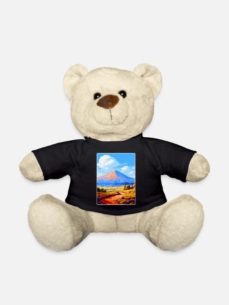 Teide National Park Spain Vintage Travel Poster - Teddy Bear - black