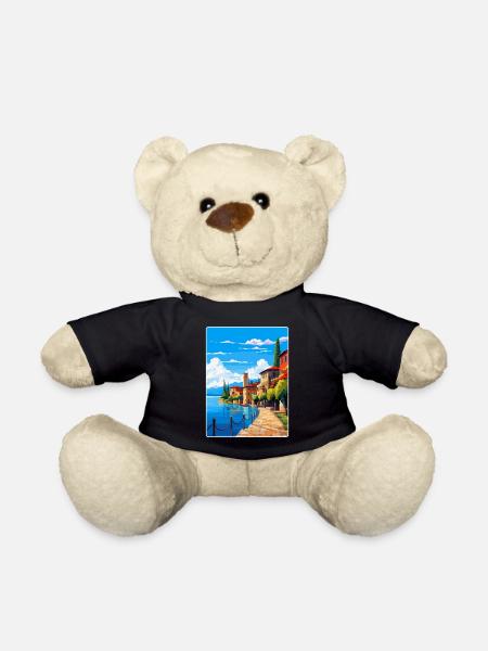 Sirmione Italie Affiche de voyage vintage Souvenir WPA - Nounours - noir