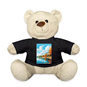 Kuopio Finlande Affiche de voyage vintage Souvenir WPA - Nounours - noir - Devant