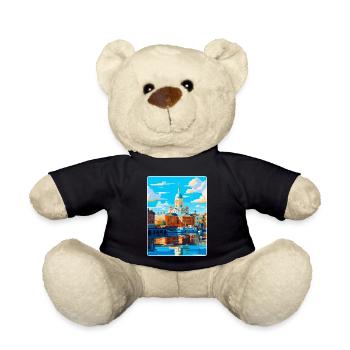 Helsinki Finlande Affiche de voyage vintage souvenir - Nounours - noir - Devant