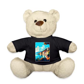 Bergen Norwegen Vintage Reiseposter WPA Souvenir - Teddy - Schwarz - Vorne
