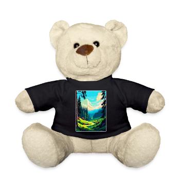 Black Forest Germany Vintage Travel Poster WPA Art - Teddy Bear - black - Front