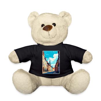 Dijon France Vintage Travel Poster WPA Souvenir - Teddy Bear - black - Front