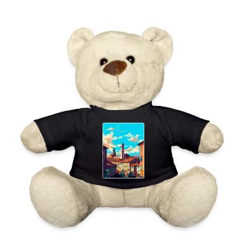 Bologne Italie Affiche de voyage vintage WPA Souvenir - Nounours - noir - Devant