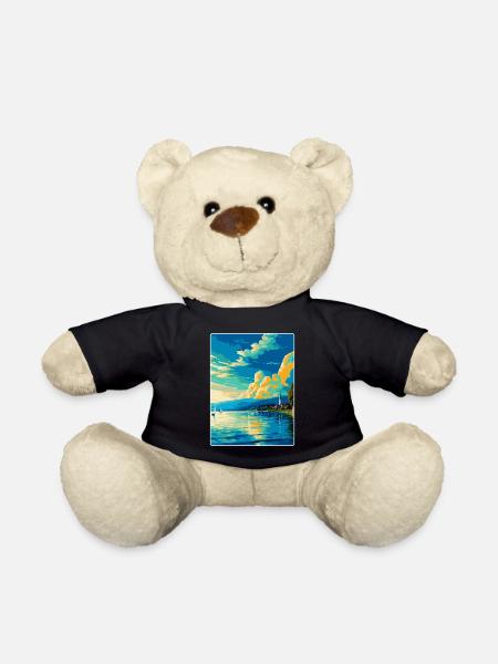 Lac de Constance Allemagne Autriche Suisse Affiche - Nounours - noir