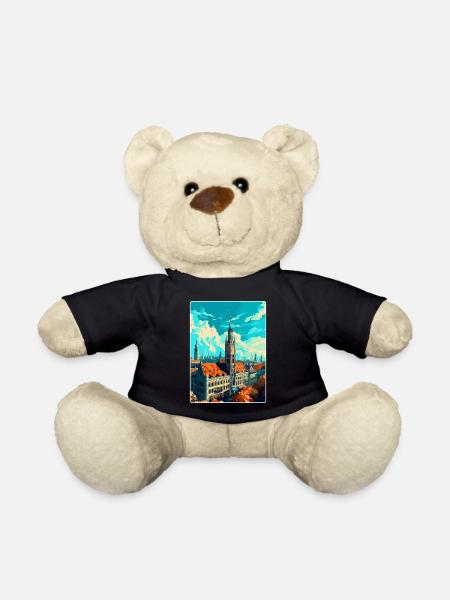 München Deutschland Vintage Reiseplakat Souvenir WPA - Teddy - Schwarz