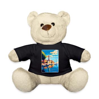 Umag Kroatien Vintage Reiseplakat WPA Souvenir - Teddy - Schwarz - Vorne