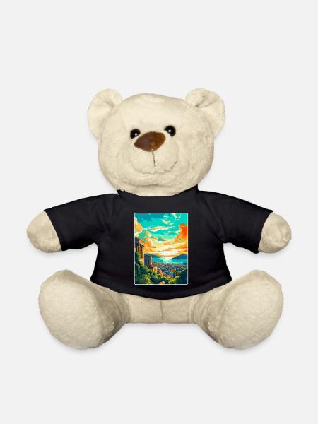 Athènes Grèce Affiche de voyage vintage WPA Souvenir - Nounours - noir