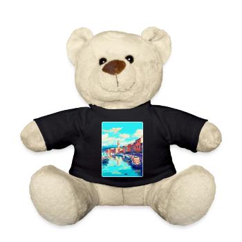 Saint Tropez Frankreich Vintage Reiseplakat Souvenir - Teddy - Schwarz - Vorne
