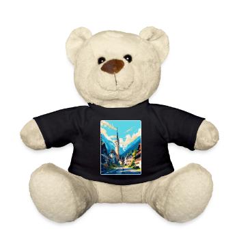 Oberammergau Germany Vintage Travel Poster WPA Art - Teddy Bear - black - Front