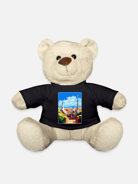 Barcelona Spanien Vintage Reiseplakat Souvenir WPA - Teddy - Schwarz