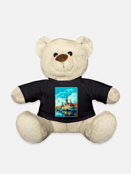 Malmö Schweden Vintage Reiseposter WPA Souvenir - Teddy - Schwarz