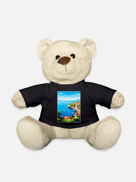 Côte d Azur Frankreich Vintage Reiseplakat Souvenir - Teddy - Schwarz