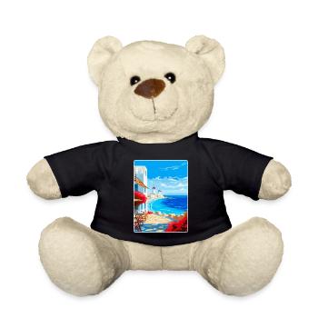 Mykonos Grèce Affiche de voyage vintage Souvenir WPA - Nounours - noir - Devant