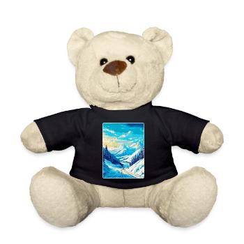 Laax Schweiz Vintage Reiseplakat Souvenir - Teddy - Schwarz - Vorne
