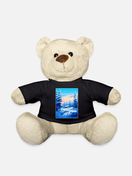 Lapland Finland Vintage Travel Poster Souvenir WPA - Teddy Bear - black