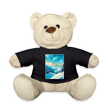St. Anton am Arlberg Österreich Vintage Reiseplakat - Teddy - Schwarz - Vorne
