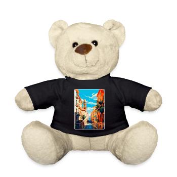 Barcelona Spain Vintage Travel Poster Souvenir WPA - Teddy Bear - black - Front