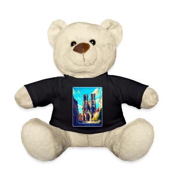 Reims Frankreich Vintage Reiseposter WPA Souvenir - Teddy - Schwarz - Vorne