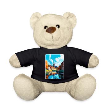 Linkoping Sweden Vintage Travel Poster Souvenir - Teddy Bear - black - Front