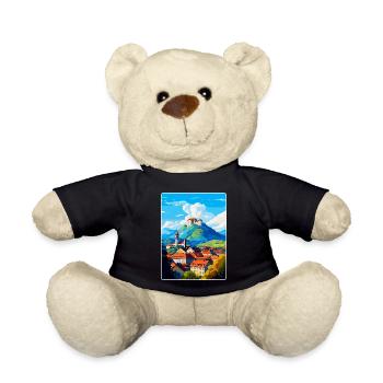 Ljubljana Slovenia Vintage Travel Poster Souvenir - Teddy Bear - black - Front