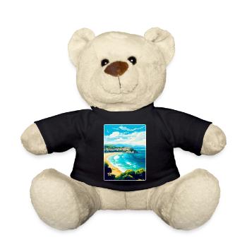 San Sebastian Spain Vintage Travel Poster Souvenir - Teddy Bear - black - Front