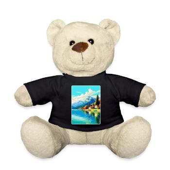 Lac d’Annecy France Affiche de voyage vintage souvenir - Nounours - noir - Devant