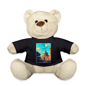 Rome Italy Vintage Travel Poster Souvenir Postcard - Teddy Bear - black - Front