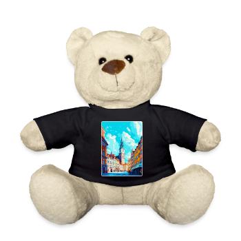 Poznan Pologne Affiche de voyage vintage WPA Souvenir - Nounours - noir - Devant