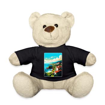 São Miguel Portugal Vintage Reiseplakat Souvenir - Teddy - Schwarz - Vorne