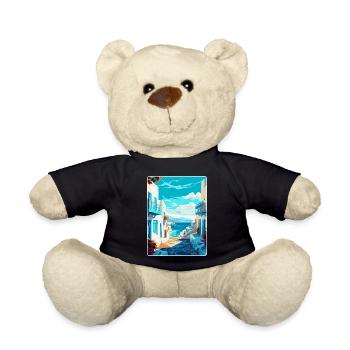Mykonos Grèce Affiche de voyage vintage Souvenir WPA - Nounours - noir - Devant