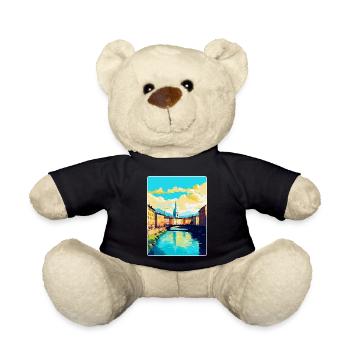 Turin Italy Vintage Travel Poster WPA Art Souvenir - Teddy Bear - black - Front