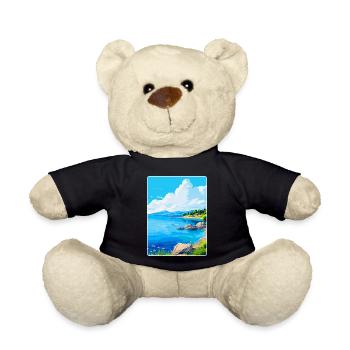 Affiche de voyage vintage de l’île de Meganisi en Grèce WPA - Nounours - noir - Devant
