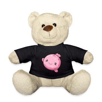 Poisson à bulles rose avec un sourire charmant - Nounours - noir - Devant