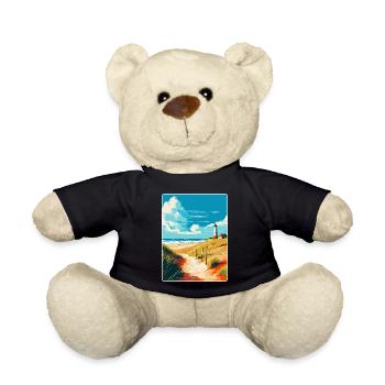 Insel Sylt Deutschland Vintage Reiseplakat Souvenir - Teddy - Schwarz - Vorne
