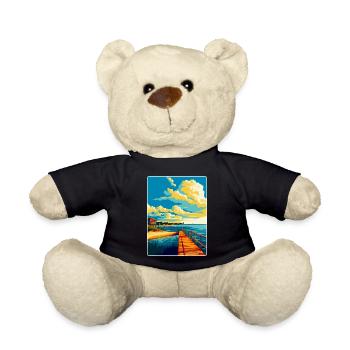 Swinoujscie Pologne Affiche de voyage vintage souvenir - Nounours - noir - Devant