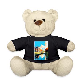 Uitgeest Netherlands Vintage Travel Poster WPA Art - Teddy Bear - black - Front