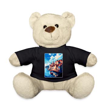 Porto Portugal Vintage Reiseplakat Souvenir WPA - Teddy - Schwarz - Vorne