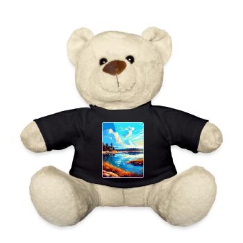 Warta Mouth Poland Vintage Travel Poster Souvenir - Teddy Bear - black - Front