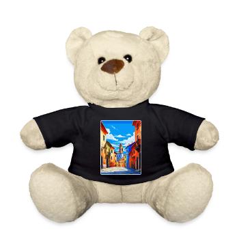 Oviedo Espagne Affiche de voyage vintage WPA Souvenir - Nounours - noir - Devant