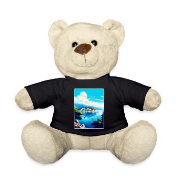 Vis Island Croatia Vintage Travel Poster Souvenir - Teddy Bear - black - Front