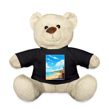 Saint Malo Frankreich Vintage Reiseplakat Souvenir - Teddy - Schwarz - Vorne