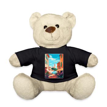 St. Tropez Frankreich Vintage Reiseplakat Souvenir - Teddy - Schwarz - Vorne