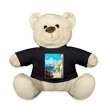 Milos Griechenland Vintage Reiseposter WPA Souvenir - Teddy - Schwarz - Vorne