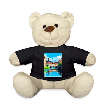 Ljubljana Slovenia Vintage Travel Poster Souvenir - Teddy Bear - black - Front