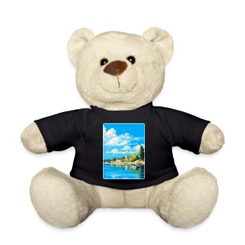 Savonlinna Finlande Affiche de voyage vintage souvenir - Nounours - noir - Devant