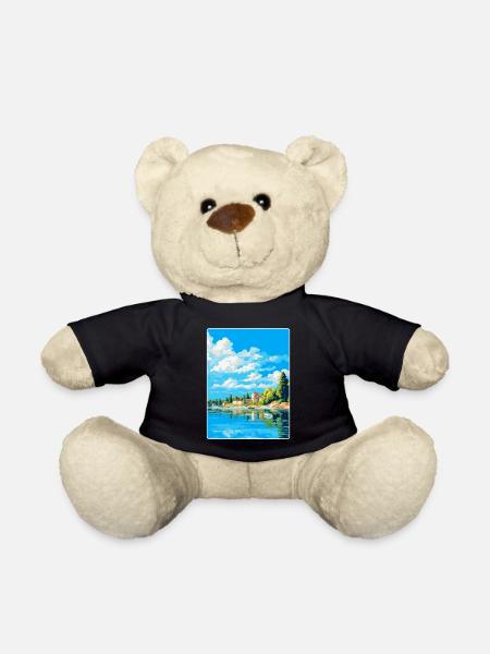 Savonlinna Finlande Affiche de voyage vintage souvenir - Nounours - noir
